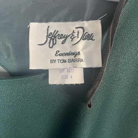 Vintage Jeffery & Dara by Tom Barr Green maxi dress with bow and cutout size 4 - Picture 3 of 7